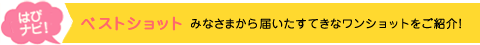 BEST SHOT --皆さんから届いた素敵なワンショットをご紹介--